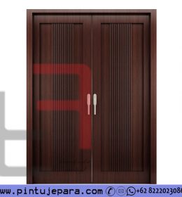 Kusen Pintu Jati Jepara Minimalis 2 Daun Motif Salur PJ-728