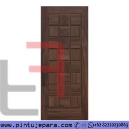 Daun Pintu Jati Minimalis Motif Kotak Timbul 1 Daun PJ-734