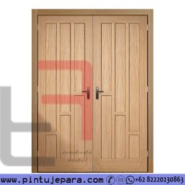 Pintu Minimalis 2 Daun Motif Panel Kayu Jati PJ-743