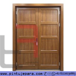 Pintu Rumah 2 Daun Kayu Jati Panel Simpel PJ-752