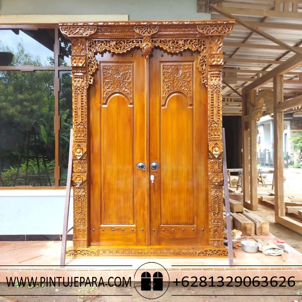 Pintu ukir gebyok jepara kupu tarung PJ-80