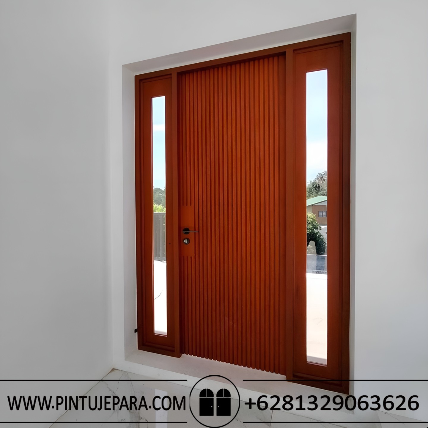 Jual pintu jati bekasi desain lengkap 1&2 daun