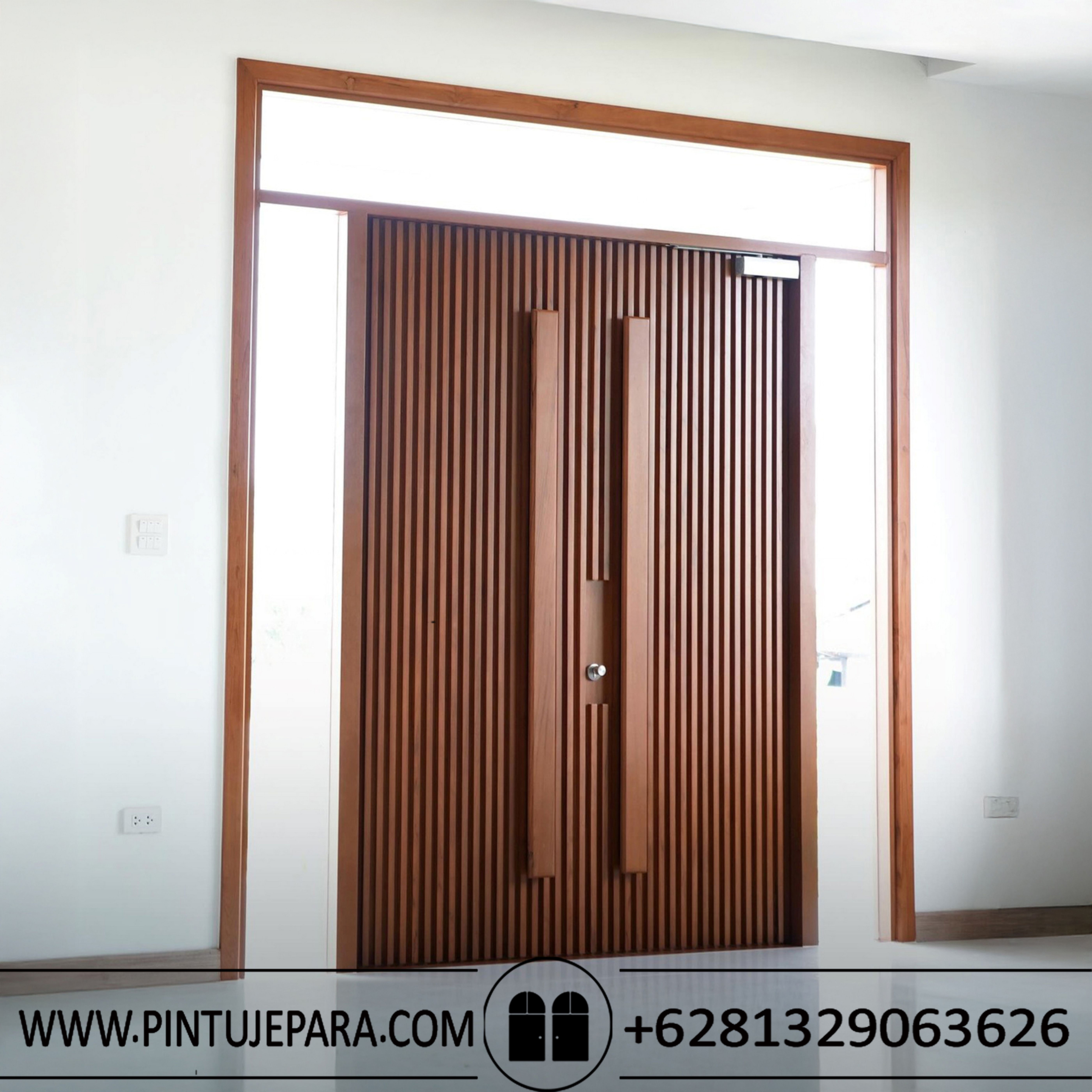 Jual pintu gambir desain terbaru kayu solid