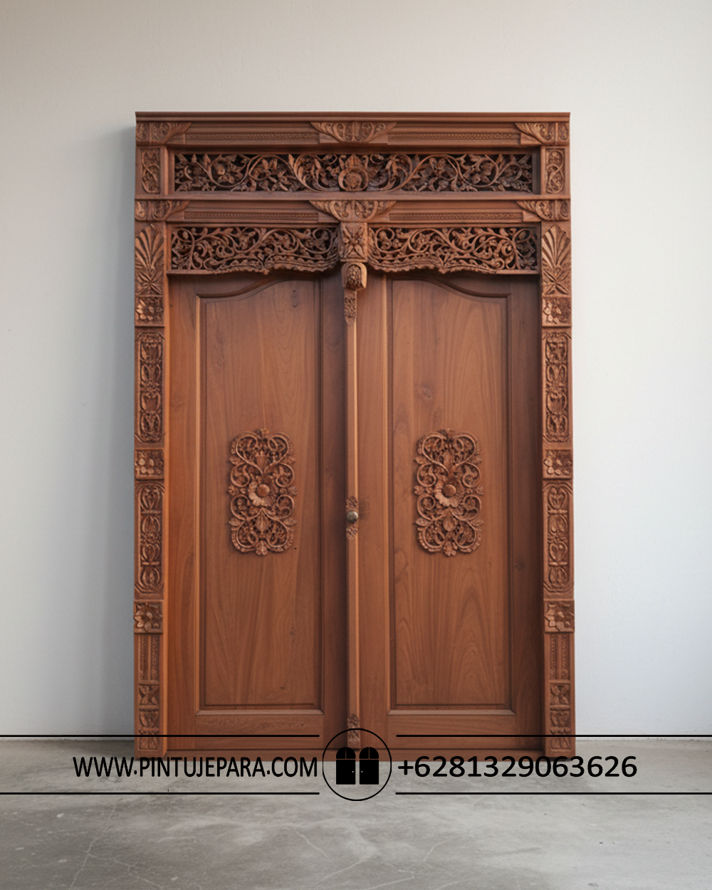 Pintu gebyok jati 2 daun Javanese ethnik PJ-380